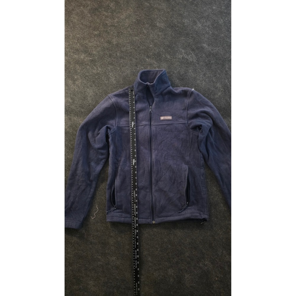 Columbia Womens Small Navy Blue Full Zip Fleece Jacket Mock Neck Hiking Outdoor